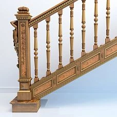 Carved Bracket KR-046.1R, staircase with decor