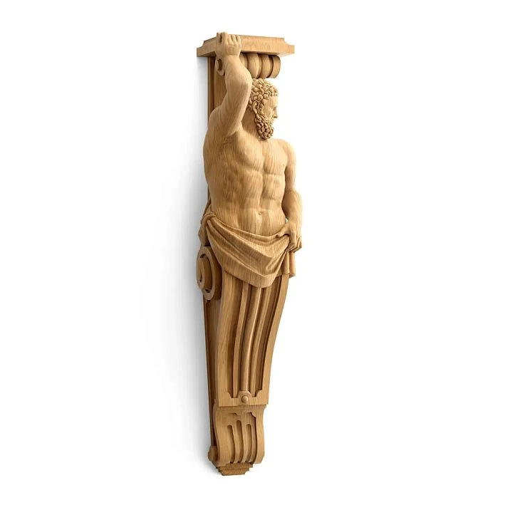 Oak Carved Bracket Side View