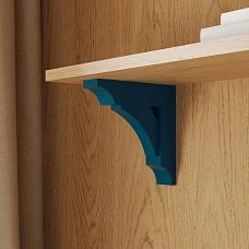 Wooden bracket KR-070 made of solid pine for supporting shelves.