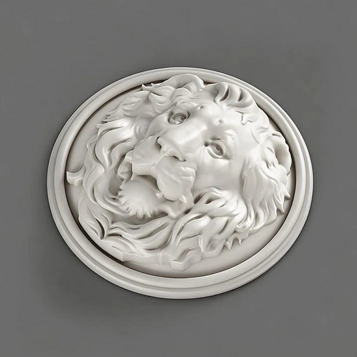 Decorative polyurethane mascaron lion MPU-002