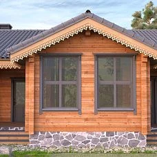 House facade with carved window trims NL-1
