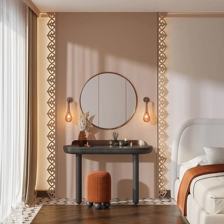 Carved pine architrave NL-6 with exquisite carving for interior decoration of doorways and walls in living rooms