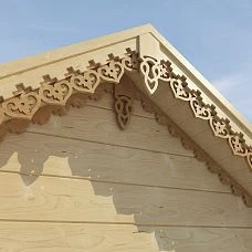Carved Connecting Element SNL-8, lace wooden decor for the house roof