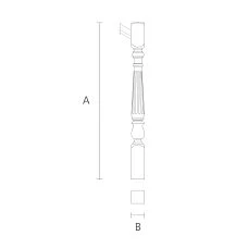 Drawing of a Classic Carved Wooden Stair Post