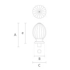 Newel Cap for Post L-023 &mdash; popular and in-demand newel cap for posts drawing