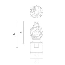 Finial for post L-085 - original and stylish decorative element drawing