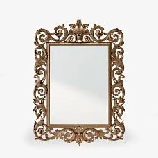Carved mirror in wooden frame in classic style