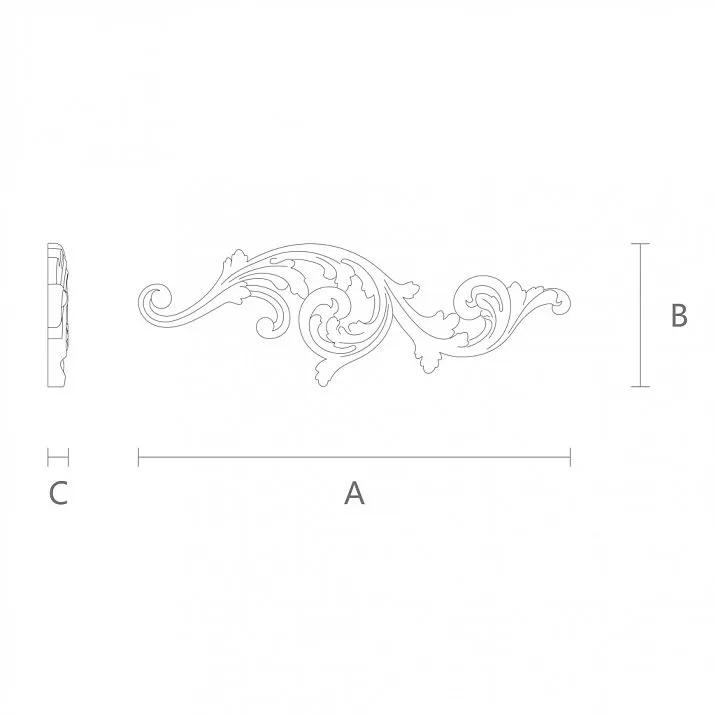 Carved Decor for Door Arches: Wooden Insert N-158R Drawing