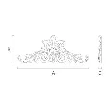 Floral pattern on wooden insert N-251 for decoration drawing