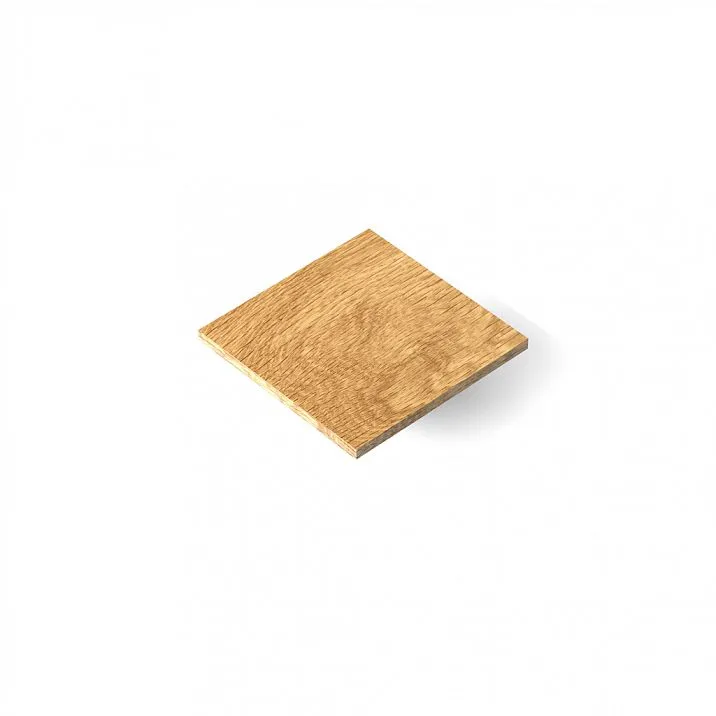 Side view of furniture handle with wood finish