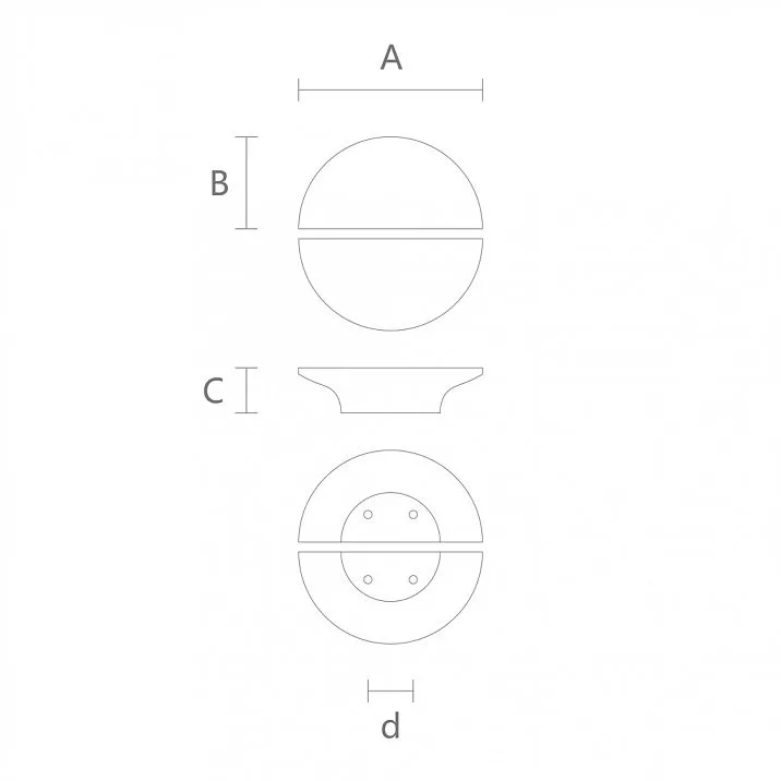Wooden semi-circular handle from solid wood