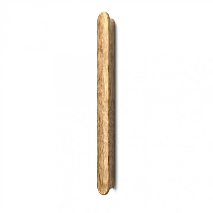 Photos of wooden handles with mounting hardware