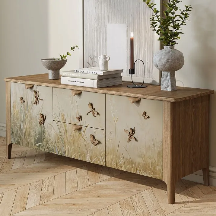Geometric furniture leg MN-186-1 from solid beech and oak for a chest of drawers