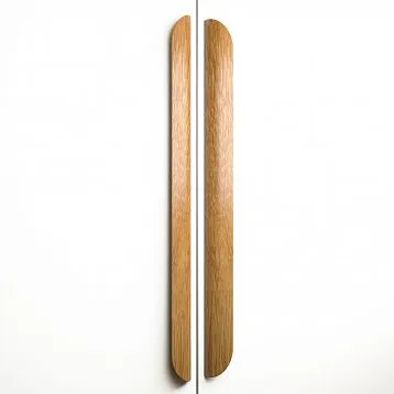 Wave HL-006 Surface-Mounted Wooden Handle from Oak or Beech for Doors