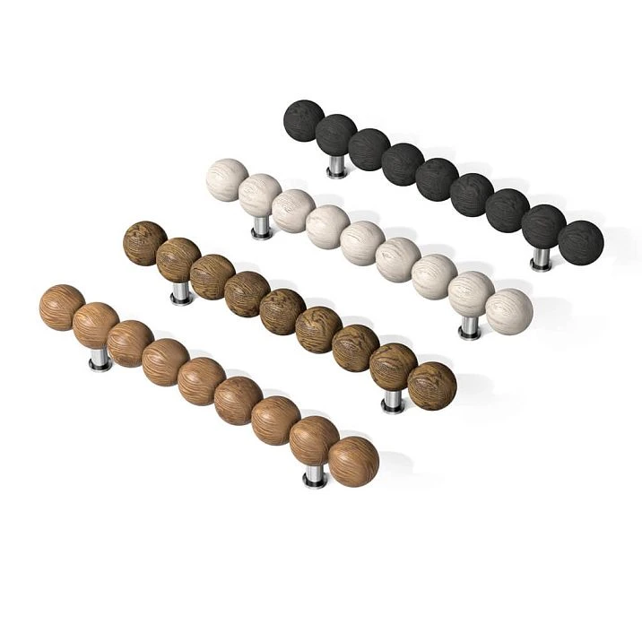 Atlas HL-071M furniture bracket handle: architectural elegance of oak spheres