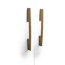 Rectangular handle on the cabinet facade