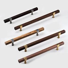 Taurus HL-060-1M furniture handle made of solid wood - side view