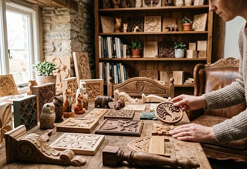 Wooden carved patterns for home, furniture, and interior