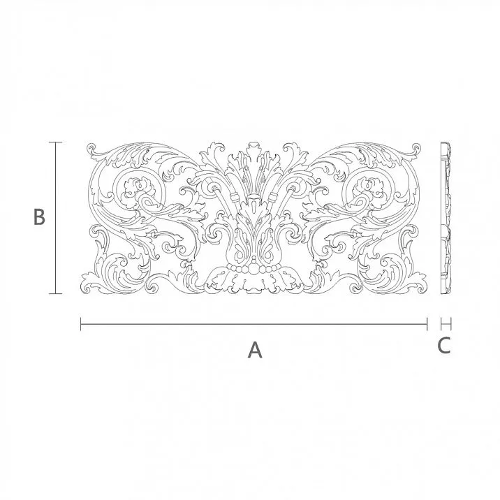 Carved applique N-277 - wooden decor drawing