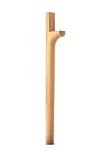 Modern furniture leg MN-226 made of light solid wood with curved shape.
