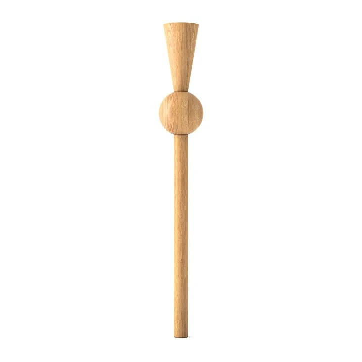 Modern furniture leg MN-237, height 750 mm, geometric profile, solid wood