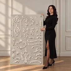 SVPU‑004 full-height stand with a model to showcase the product range visually