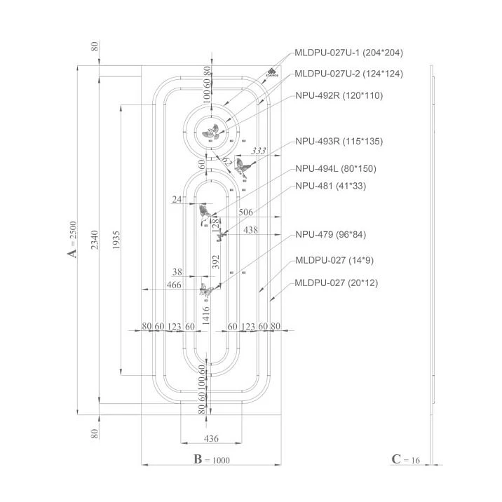 Exhibition stand SVPU‑006 Japandi for decor display drawing