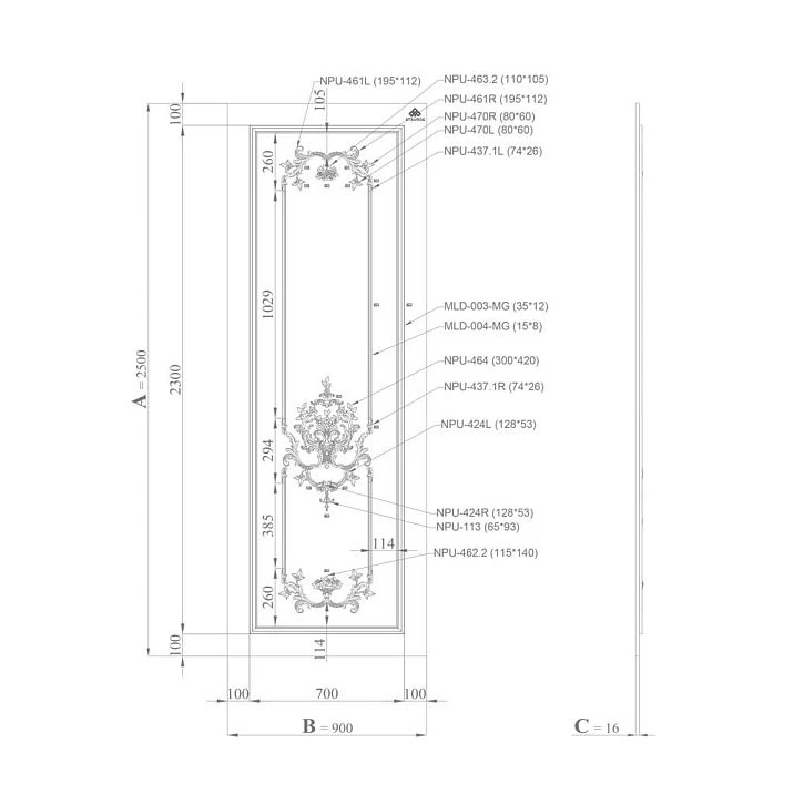 SVPU‑007 stand for presenting the Summer Garden collection to clients drawing