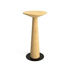 High table STL-040 with conical base from natural wood, height 727 mm