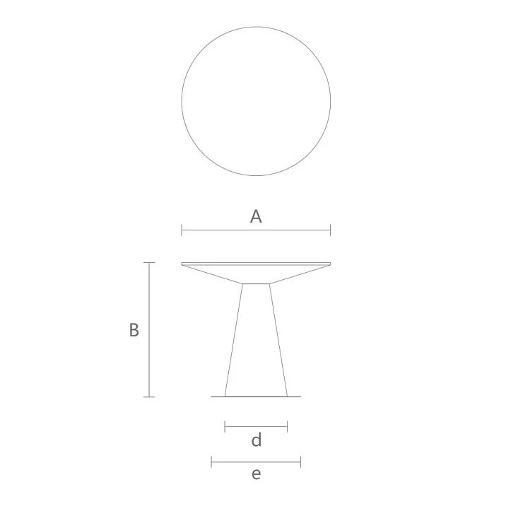 Round wooden table Svamp 002-013 drawing