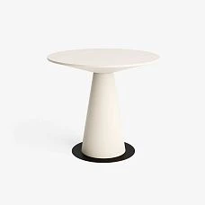 Round wooden table Svamp 002-013 made of solid oak and beech, painted white