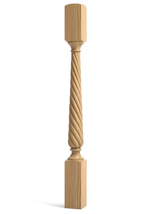 Carved post from solid beech and oak in St. Petersburg