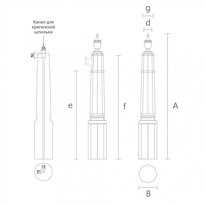 Stair Post Height Drawing