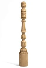 Carved wooden post for staircase