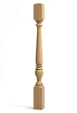 Turned stair post from solid beech and oak