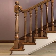 Drawing of a Classic Carved Wooden Stair Post