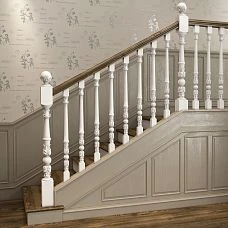 Interior photo of wooden stair post L-078
