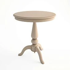 Table with tabletop ST-023 with round shape and smooth surface, beige