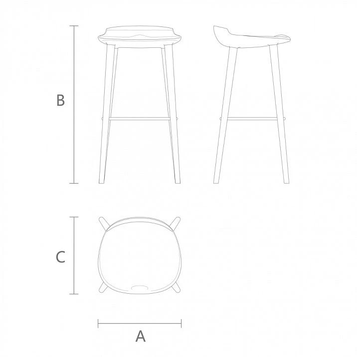 Bar Stool Hygge 003-002 product drawing