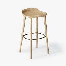 Bar stool Hygge 003-002 wooden brown photo