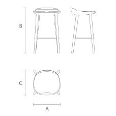 Hygge 003-004 bar stool in the kitchen interior