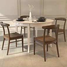 Archie 003-003 chair made of wood in an interior with a round table