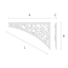 Carved Insert N-177R - Wooden Decor Drawing