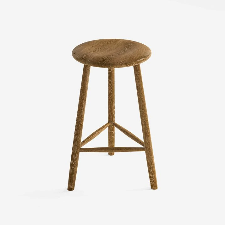 Ivar Bar Stool 011-002 made of natural oak, dimensions 445&times;650&times;430&times;350 mm, Scandinavian style
