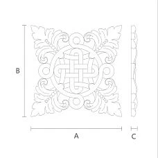 Wooden decor in the form of carved overlay N-336 drawing