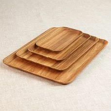 Set of wooden plates