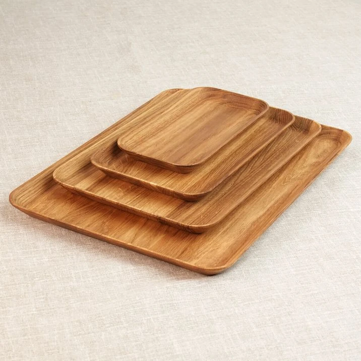 Set of wooden plates