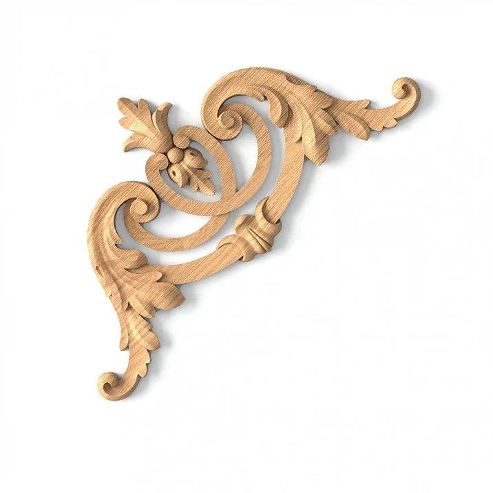 Wooden overlay N-390 with carved geometric pattern