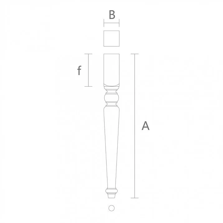 Drawing of turned wooden leg for console