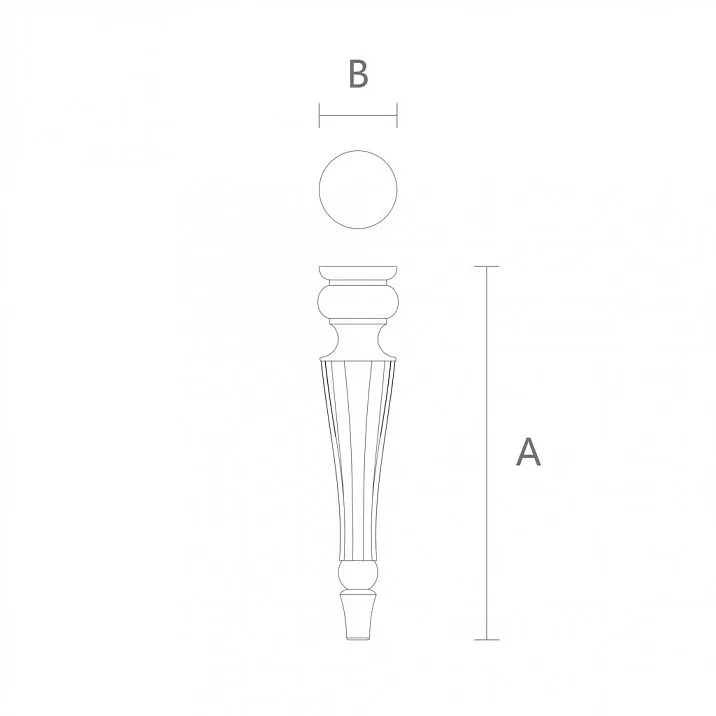 Drawing of wooden legs for furniture